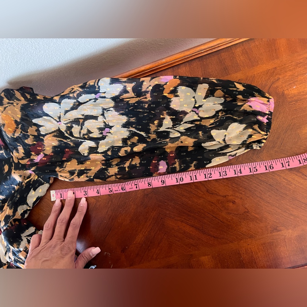LOFT NWT Metallic Clip Gardenia Cutout High Slit Floral Maxi Dress Size SP - Picture 11 of 15